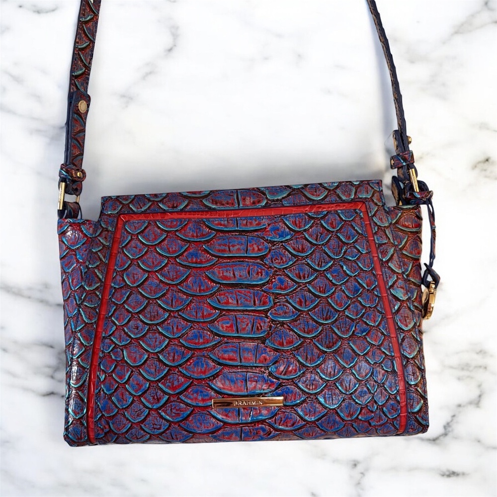 Brahmin Cross Body Bag - NEW with tags! Blue with Red detail